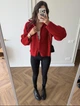 Женский свитер на молнии красный однотонный базовая кофта Oversize (404778) - изображение 4