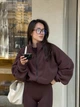 Кофта Женская Гольф На Флисе Длинный Рукав Зип Шоколад Однотонная Флиска Oversize (404793) - изображение 1