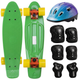 Пеніборд скейтборд дитячий зелений 3в1 із захистом і шоломом Fishskateboards 8603 Green-Multicolor - зображення 1