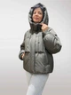 Mishele (Gessica.S) 26158 — элегантная женская куртка с натуральным пухом и капюшоном Хаки XL - изображение 4