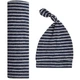 Подарунковий набір Aden + Anais Navy Stripe, пелюшка та шапочка, темно-синій з білим (AA20003) - зображення 1