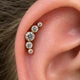 Серьга лабрет для хряща уха с камнями Asteel Золото 6 мм - изображение 2
