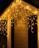 Уличная гирлянда Бахрома 100 LED, 3м × 0,7м, белый каучук 3,3 мм, теплый белый + FLASH, IP65, 220 В, 1448-070 - изображение 1