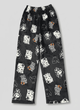 Штаны плюшевые пижамные черного цвета Hello Kitty Helloween, теплые домашние штаны Хеллоу Китти Хеллоуин, L-XL - изображение 2
