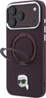 Etui na smartfon Apple iPhone 18 Pro/17 Pro Karl Lagerfeld Ring Stand 360 Karl Head Pin MagSafe Burgundy (KLHMP18LPSRSKLHR) - obraz 2