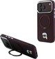 Etui na smartfon Apple iPhone 18 Pro/17 Pro Karl Lagerfeld Ring Stand 360 Karl Head Pin MagSafe Burgundy (KLHMP18LPSRSKLHR) - obraz 7
