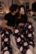 Теплые плюшевые штаны Hello Kitty унисекс черные | Мягкие пижамные флисовые штаны Хелло Китти S - изображение 4