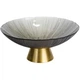 Фруктовница стеклянная "Gold & Grey" 34 см на золотой ножке Yiwu HP-34-119 - изображение 1