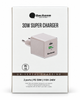 Мережевий зарядний пристрій Qackenm GaN 30W USB-C PD/PPS + USB-A, 2 порти, Black (P858-GAN330W-EU) (COPY) - изображение 1