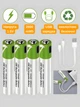 Аккумуляторные батарейки Smartoools AA 1.5V 1700 mAh с USB-C зарядкой, 4 шт (Зеленый) - изображение 2
