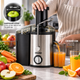 Электрическая соковыжималка Mesko MS 4126 Black 600 Вт Центробежная соковыжималка для твердых овощей и фруктов с двумя скоростями - изображение 4