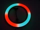 Лампа кольцевая RGB LED для фото видеосъемки макияжа и стримов диаметром 33 см с регулировкой яркости 10 уровней теплым холодным и естественным светом 168 светодиодами держателем для смартфона USB-питанием MJ33 черная для создания контента - изображение 8