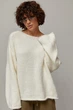Мохеровый джемпер oversize с широкой горловиной цвет белый размер ONE SIZE FL_003577 - изображение 1