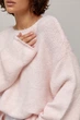 Мохеровый джемпер oversize с широкой горловиной цвет пудра размер ONE SIZE FL_003577 - изображение 4