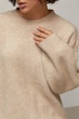 Подовжений в'язаний джемпер oversize колір бежевий розмір ONE SIZE FL_003576 - зображення 4