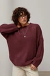 Удлиненный вязаный джемпер oversize цвет баклажан размер ONE SIZE FL_003576 - изображение 1