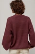 Удлиненный вязаный джемпер oversize цвет баклажан размер ONE SIZE FL_003576 - изображение 2