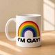 Чашка-хамелеон «I'M GAY!» з веселкою, керамічна чашка, що змінює колір при нагріванні - зображення 2