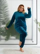 Жіноча піжама велюр утеплений XL зелений - изображение 3