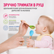 Силиконовая ложечка для кормления малыша с деревянной ручкой для первого прикорма Светло-серая - изображение 3
