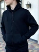 Мужская зимняя кофта на змейке теплая тринитка на флисе с капюшоном однотонная базовая XL Черная - изображение 2