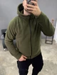 Мужская зимняя кофта на флисе с капюшоном утепленная флиска на змейке Frost М Хаки - изображение 2