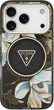 Etui plecki Guess IML Glitter Flowers Triangle MagSafe do Apple iPhone 17 Pro / 18 Pro Black (GUHMP18LHFLPEDK) - obraz 3