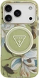 Etui plecki Guess IML Glitter Flowers Triangle MagSafe do Apple iPhone 17 Pro / 18 Pro Green (GUHMP18LHFLPEDN) - obraz 3