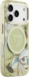 Etui plecki Guess IML Glitter Flowers Triangle MagSafe do Apple iPhone 17 Pro / 18 Pro Green (GUHMP18LHFLPEDN) - obraz 4