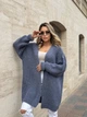 В'язаний жіночий кардиган оверсайз NASTIA, колір Джинс розмір One Size - зображення 6