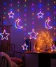 Гирлянда Штора неоновая, звезда и месяц, 9 LED фигур, 3 × 0,8 м, 8 режимов, мульти, 1827-01 - изображение 1