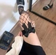 Женские чулки в сетку с атласными бантами one size черный - изображение 5