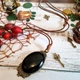 Кулон с розами в стиле винтаж с натуральным черным агатом - изображение 3