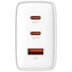 Быстрая зарядка для телефона USB Type-C / Сетевое зарядное устройство Baseus Cube Pro Fast Charger PD65W (1USB-A/2C) (P10111404) (белый Moon White) - изображение 4