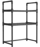 Стелаж кухонний Kitchen Racks для мікрохвильової печі, двоярусний, 54 × 75 × 31 см, метал і пластик, із висувною конструкцією та двома полицями, органайзер для зберігання кухонного приладдя, посуду та пляшок - зображення 2