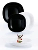 Сервиз столовый Luminarc Carine Black&White Черно-белый из стеклокерамики 18 предметов на 6 персон (163-135-N1479) - изображение 3