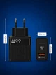 Мережевий зарядний пристрій 65W LEXEGO UN-20 USB Type C GaN power швидка зарядка для айфон iPhone iPad Samsung Huawei Xiaomi Блок живлення для телефону айфона самсунга планшета легкий Адаптер заряджання для подорожей PD QC 4.0 Travel Adapter Black UN-20B - зображення 7