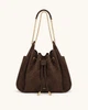 Женская сумка на плечо JW PEI Rowan Faux Suede Quilted Chain Bucket Bag Dark Brown (143350) - изображение 1