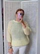 Женская итальянская однотонная кофта вязаная Oversize Желтая сливочная Шерсть мохер One Size 0021/02 - изображение 1