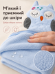 Полотенце уголок для новорожденных детский банный с капюшоном для купания младенцев малышей микрофибра 105х105 см после купания малыша мальчика девочки мягкий водопоглощающий быстросохнущий в роддом для ванной после ванны голубой совеня - изображение 3