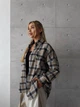 Фланелева сорочка в клітинку oversize 42-48 бежевий/шоколад/блакитний - зображення 3