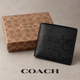 Чоловічий гаманець Coach чорний з монограмою, складний гаманець Коач, портмоне Коуч у фірмовій коробці - зображення 1