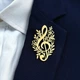 Брошь BROCHE Музыка Скрипичный ключ с цветами из стали золотистый BRSF115541 - изображение 5