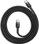 Кабель Baseus Cafule Type-C to Type-C 60W PD 2.0 (480 Мбіт/с) 1m Чорний/Сірий (CATKLF-GG1) - зображення 2