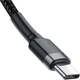 Кабель Baseus Cafule Type-C to Type-C 60W PD 2.0 (480 Мбіт/с) 1m Чорний/Сірий (CATKLF-GG1) - зображення 4