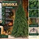 Штучна лита ялинка Грінелла висотою 2.2 м розкішна новорічна ялинка преміум класу з полімеру, різдвяна пишна довговічна ялинка з густими гілками та складною металевою підставкою для дому Зелений - зображення 1