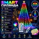 Гірлянда Smart для ялинки 250 LED з 10 нитками по 2,5 м та кільцем, Розумна світлодіодна RGB гірлянда з керуванням зі смартфона і пультом, синхронізацією з музикою та 500+ режимами, Різнокольоровий - зображення 1
