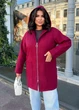 Кардиган жіночий подовжений кашеміровий з капюшоном (032437801) Бордовий 60-62 - зображення 3