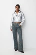 Куртка з еко шкіри Pull & Bear сріблястий NASUQ531 XL - изображение 2