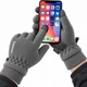 Перчатки зимние флисовые Storm N704 L, сенсорные для смартфона, водоотталкивающие, антискользящие, серые - изображение 4